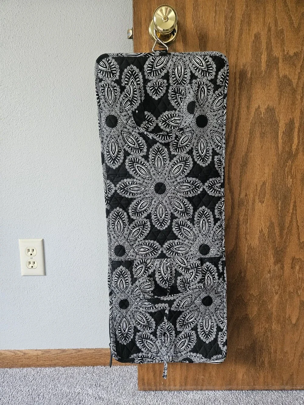 Vera Bradley Black & White Paisley-Print Hanging Toiletry Organizer